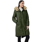 WenVen Women's Winter Long Hooded Sherpa Lined Parka Jacket Warm Coat