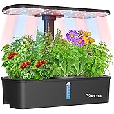 Yoocaa 12-Pod Hydroponics Growing System with LED Grow Light & Automatic Timer, Adjustable Herb Garden Indoor Kit for Home Ki