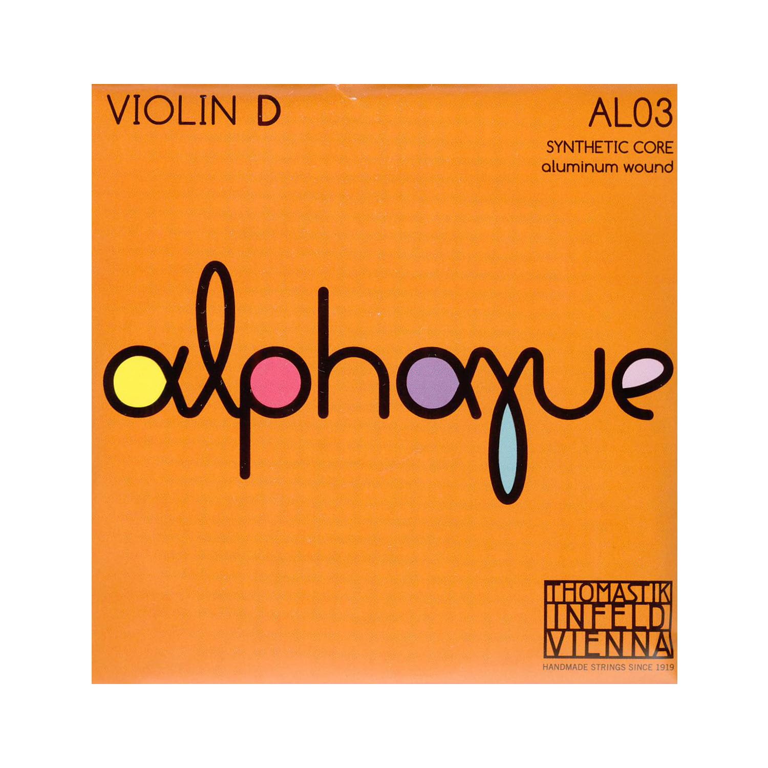 Thomastik-Infeld - Alphayue - AL03 - D-Single String - 4/4 Violin - Synthetic Core, Aluminum Winding - Tension 4.5kg/9.9lbs