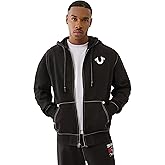 True Religion Men's No. 1 Loose Big T Zip Hoodie – Full Zip Sweatshirt