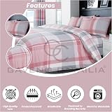 Gaveno Cavailia Easy Care Check Style Duvet Cover Set King Blush Pink view 3