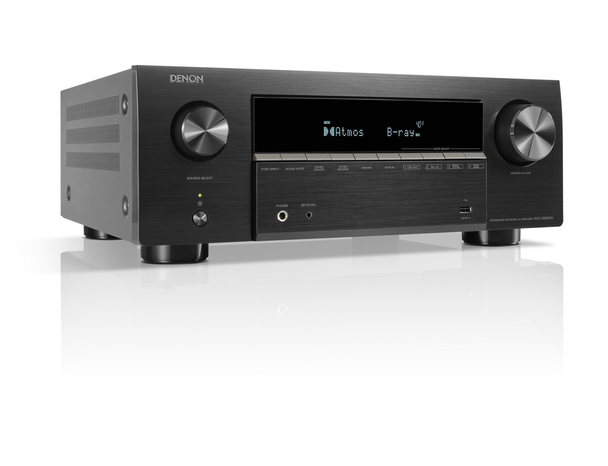 Denon AVC-X3900H 9.4-Kanal AV-Receiver, HiFi Verstärker mit Dolby Atmos, DTS:X, AURO-3D, IMAX Enhanced, 6X HDMI 2.1 (8K) Eingängen und 2 Ausgängen, Bluetooth, WLAN, AirPlay 2, HEOS Multiroom