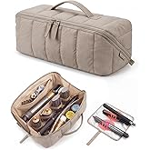 BAGSMART Hair Tool Travel Bag for Shark FlexStyle &amp; Dyson Airwrap,Wide Open | Heat-shield mat lets you pack hot tools instantly. Fits Airwrap &amp; FlexStyle. Wide open, PVC pocket, quilted padding.