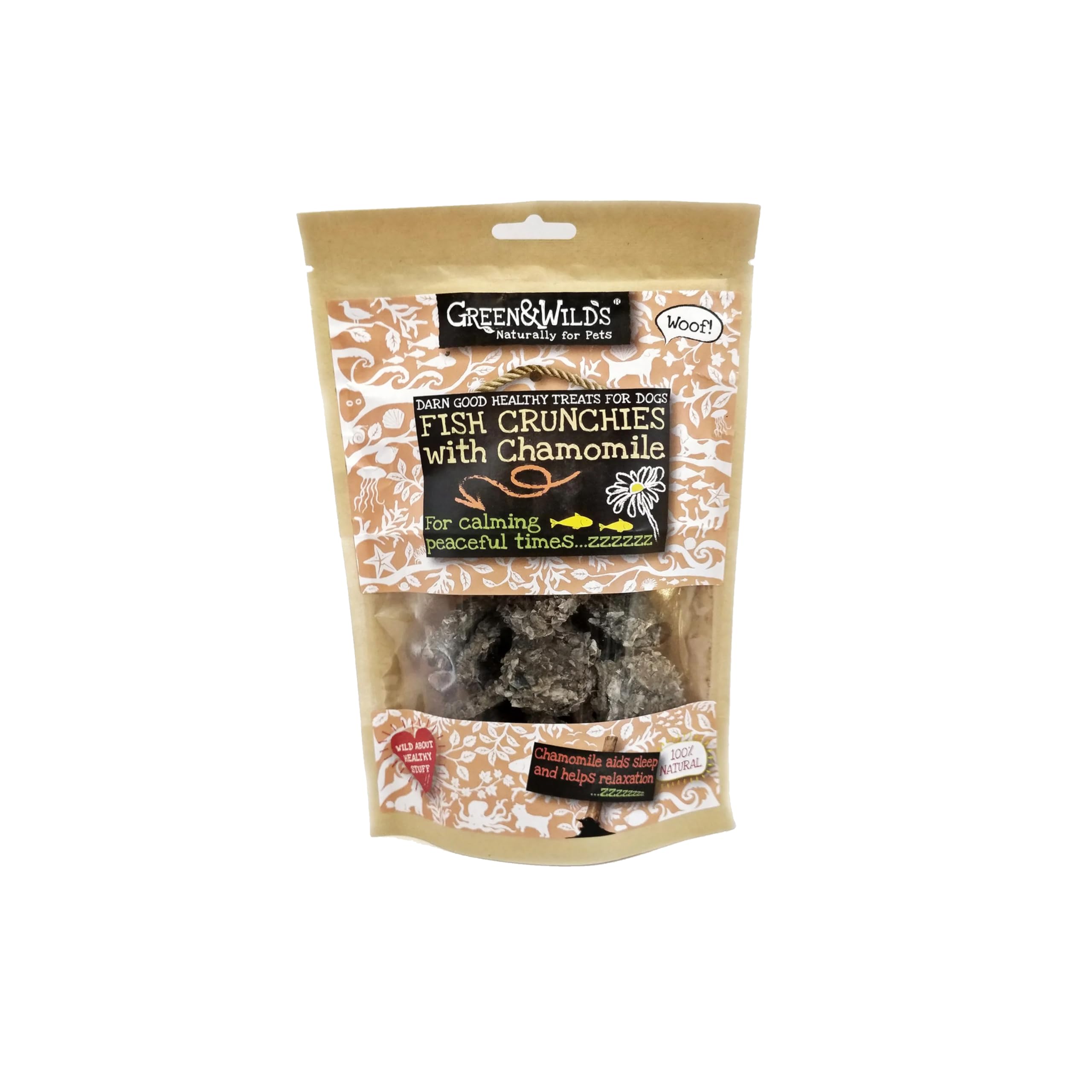 Green & Wilds Eco-Friendly Natural Dog Treats - Fish Crunchies With Chamomile