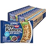 Nissin Top Ramen Noodle Soup, Soy Sauce, 3 Ounce