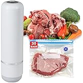 Handheld Vacuum Sealer, Premium Vacuum Sealer for Food, Compact Food Storage System, 30 Reusable Sous Vide Bags,Powerful Vacuum Food Sealer for Kitchen, Home, BBQ, Travel,Gift for Mate/Parents
