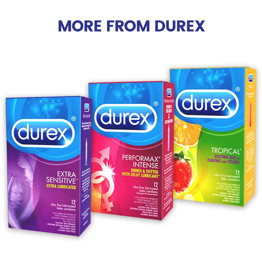 Durex Condom Performax Intense Ribbed & Dotted, 24 Count, with delay