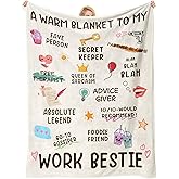 Stelogiift Work Besties Gifts for Women, Work Bestie Gifts, Coworker Gift for Woman, Birthday Gifts for Best Friends Coworkers, Retirement Present for Woman, Co-Worker Bestie Blanket 60"x50"