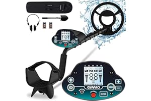 OMMO Metal Detector for Adults, High Accuracy Adjustable Waterproof Metal Detector, with Pinpoint & Disc & All Metal Mode, Great for Detecting Gold, Coin, Treasure Hunting