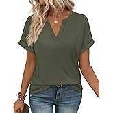WIHOLL Womens Blouses Spring Tops Short Sleeve Shirts Dressy Casual Summer Vacation Fashion Clothing 2026