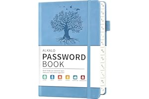 ALKALO Password Book with Alphabetical Tabs, 4.5"x5.9"Small Pocket Password Keeper Book, 160 Pages/100GSM Hardcover Notebook, Password Organizer for Internet Website Address Login