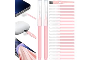 AISPOUR Phone Charging Port Cleaning Tools Kit, Speaker Port Cleaner kit fit for iPhone Phone, Cleaning Kit fit for Cell Phone Earbuds, USB C Cleaning kit, Pink Kit Very Suitable for Women