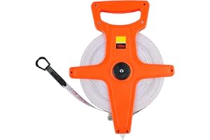 Sunicon Fiberglass Measuring Tape, 100M Retractable Open Reel Tape Measure Meters Measuring Tape Reels Yard with Feet and Met