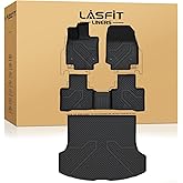LASFIT Floor Mats & Cargo Mat for Lexus RX/RX350/RX350h/RX500h 2023-2026, TPE RX 350 All Weather Protection Custom Fit 1st & 2nd Row Rubber RX350 Floor Liners, Black, Easy to Clean