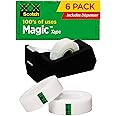 Scotch Magic Tape, 6 Rolls with Dispenser, Numerous Applications, Invisible, Engineered for Repairing, 3/4 x 1000 Inches, Box
