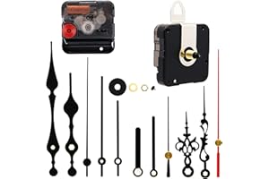 TIKROUND Youngtown Movement for Clock Repair Replacement 17mm (43/64 inch) Shaft Length 9.5mm (3/8 inch) Thread Length.(Black Shaft)