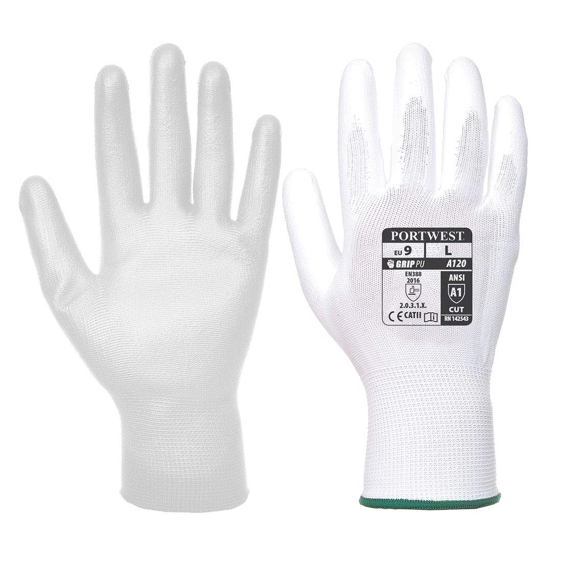 Portwest A120 Breathable PU Palm Glove, White, XX Large