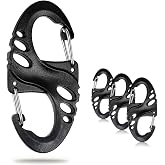 12 Pack 2" Carabiner Clip Plastic S Carabiner Clips Paracord Keychain Hooks for Key Chain Backpacks Bags Zipper Clip Accessories