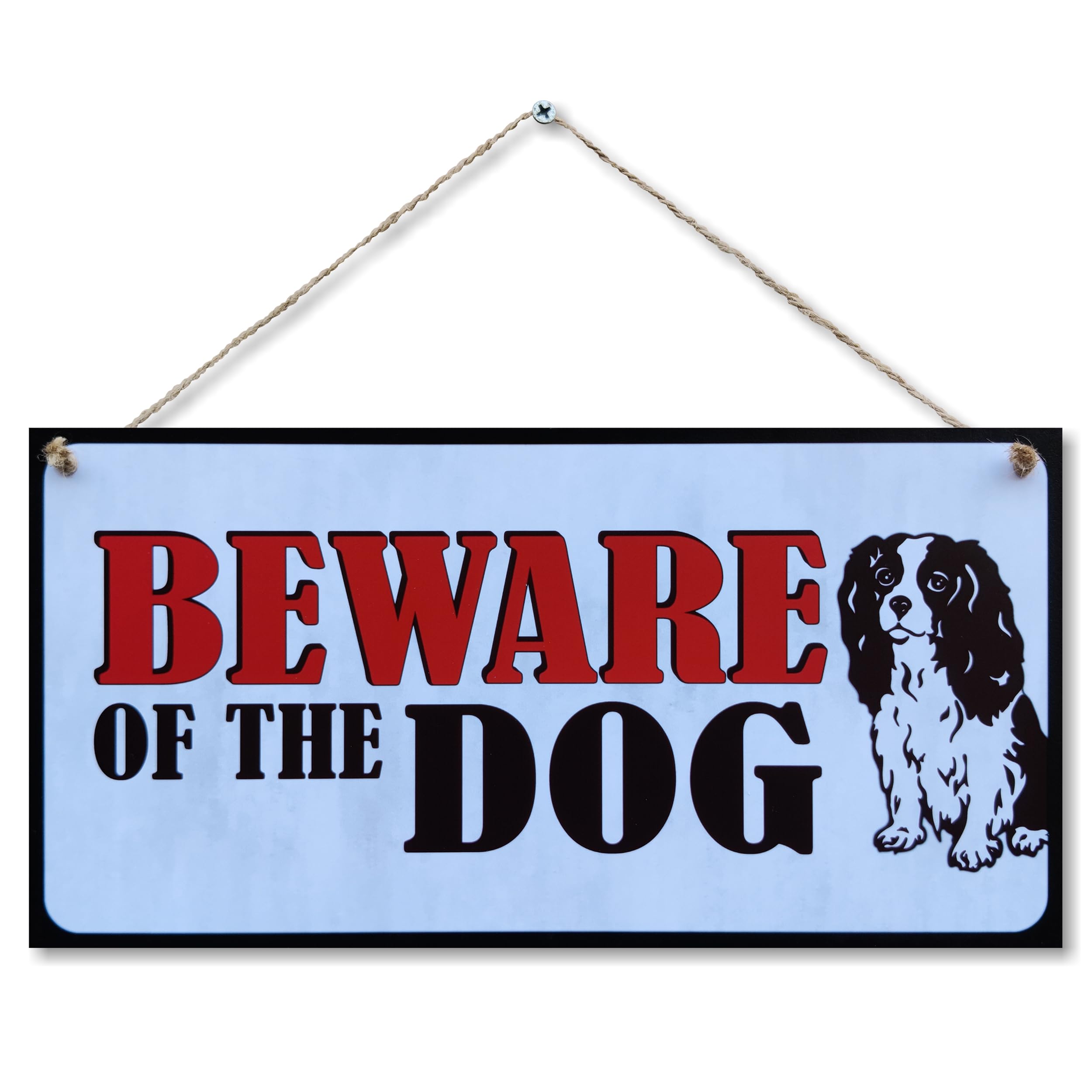 CARISPIBET Beware of the Dog! Warning signs outdoors signs porch or garden gate plaques house door signs 6" x 12"