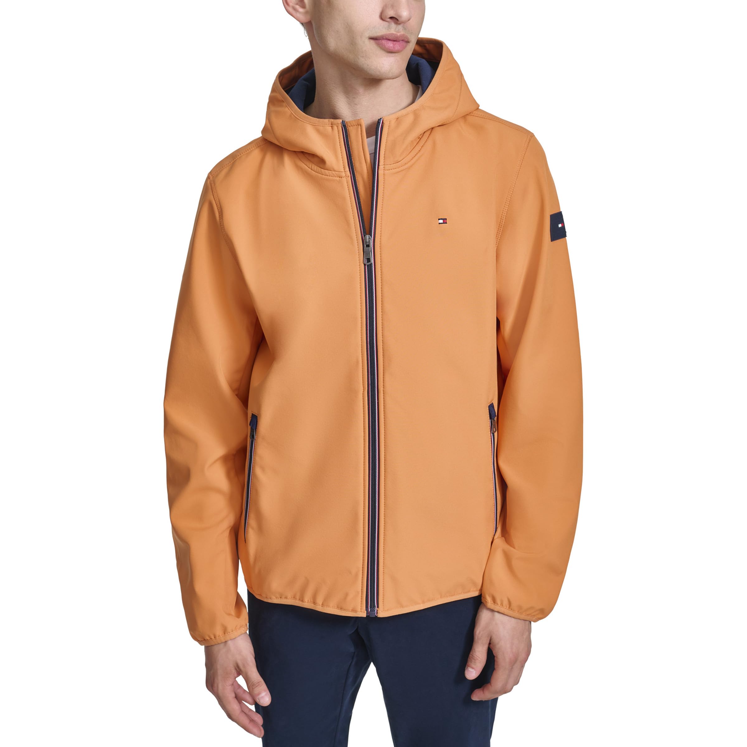 Tommy Hilfiger Men's Hooded Performance Soft Shell Jacket, Orange, X-Small Image