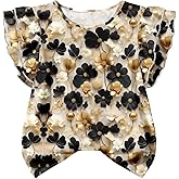SOLY HUX Women's Plus Size Floral Tops Summer Blouses Ruffle Sleeve Crewneck Boho Shirts