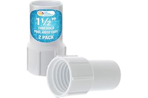 U.S. Pool Supply 1-1/2" Pool Hose Cuff, 2 Pack - Swimming Pool Replacement Cuff for Spiral-Wound Vacuum Hoses - Threaded Cuff, Durable ABS Plastic, Repair Hose Ends, Connect Vacuum Head, Skimmer Inlet