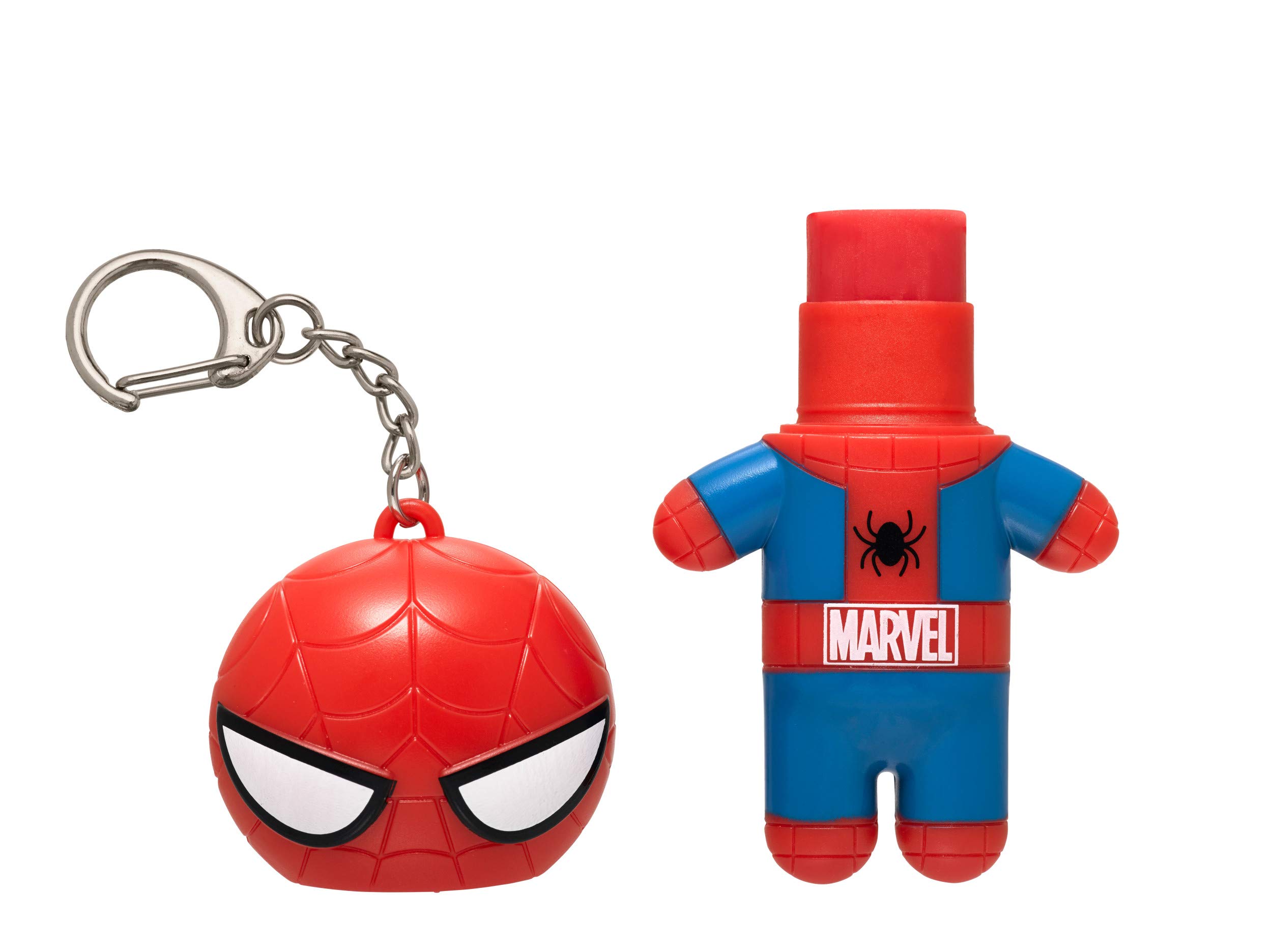 Lip Smacker Marvel Lip Balm Keychain, Clear & Glossy, Fun & Giftable, Cruelty Free - Spiderman