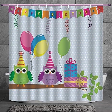 Polyester Shower Curtain 2 0 Birthday Decorations For Kids