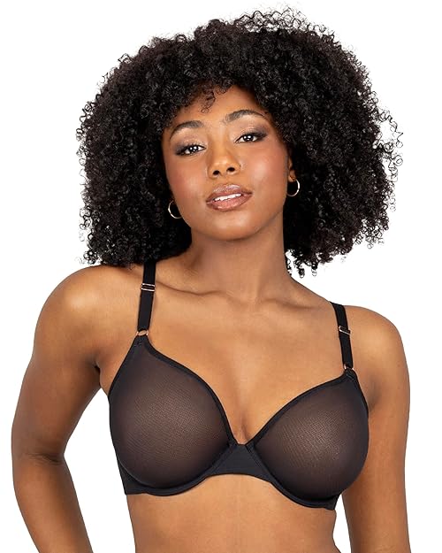 Smart & Sexy womens Sheer Mesh Underwire Demi Bra, Black Hue (Mesh), 36C US