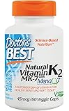 Natural Vitamin K2 MK-7 with MenaQ7 45mcg 60 Veggie Caps
