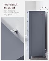 VASAGLE Narrow Bathroom Cabinet with 4 Drawers Grey LHC41GY view 6