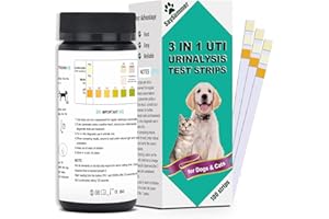 SAYSUMMER Urine Test Strips for Dogs Cats - 100 Counts Urinalysis Test Strips for Pets 3 in 1 Testing UTI Leukocytes pH Nitrite and More Dog Cat UTI Test Kit for Pets