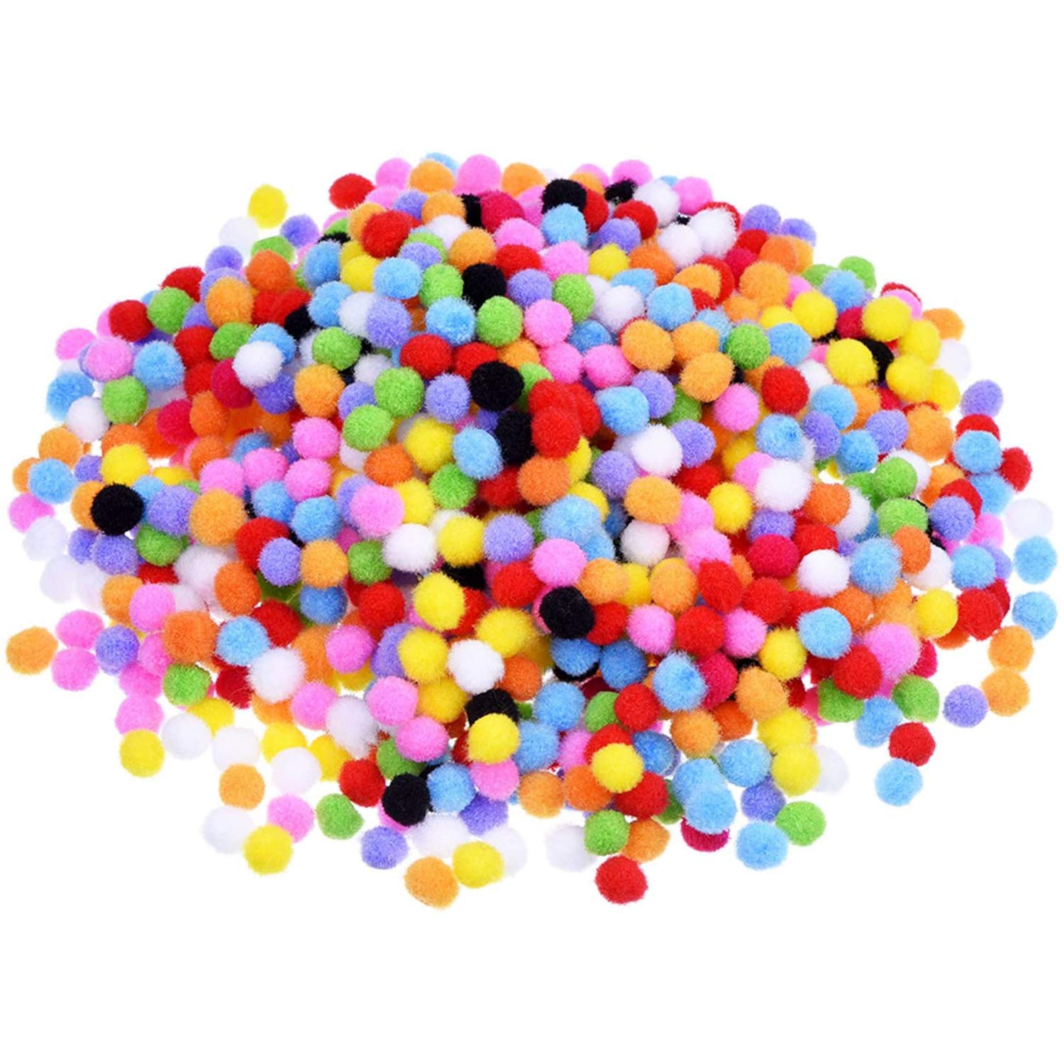POFET 2000pcs 6mm Pom Poms for Hobby Supplies and DIY Creative Crafts Decorations, Assorted Colors