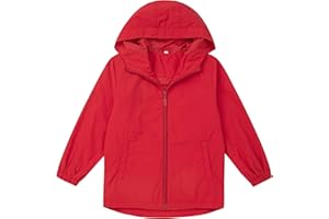 EIGIOO Boys Girls Spring Fall Outerwear Windbreaker Hooded Jackets Kids Lightweight Mesh Lined Jacket Toddler Rain Coats