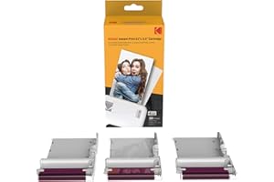 30 Pack Kodak 4PASS Real Photo (2.1"x3.4") & Laminate Process Cartridge, All-in-One Paper and Color Ribbon Refill-Compatible with Kodak Mini 2, Mini 2 Plus, Mini 2 Retro, Mini Shot, Mini Shot 2 Retro