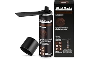 Michel Mercier Hair Root Touch Up Spray with Unique Applicator, Protects Hairline and Scalp Health, Fast and Easy Grey Hair Cover Up Concealer for Women and Men (Dark Brown)