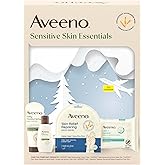 Aveeno Sensitive Skin Essentials Gift Set with Daily Moisturizing Lotion, Body Wash, Calm + Restore Makeup Removing Wipes, & Skin Relief Repairing Hand Mask, 4 Items
