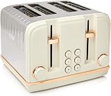 Haden Salcombe Cream 4 Slice Toaster 1900-2300W Defrost Reheat Cancel
