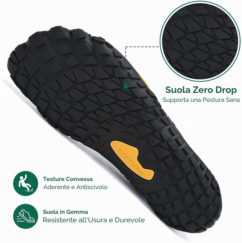 Barefoot Shoes Uomo Donna Scarpe Barefoot - Scarpe Minimaliste Scarpe da Palestra - Traspiranti Scarpe da Scoglio - Punta Larga e Suola a Goccia Zero Nero Fumoso, Gr.45 EU