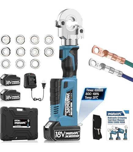 Crimping Die Set - U Style Dies For Power Tools, 6-Ton Capacity For Aluminum Lugs