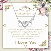 Alittlecare Granddaughter Necklace From Grandmom - Interlocking Heart Necklace Filled With My Love - Gift for Granddaughter On Birthday/Christmas/Mother's day/Graduation/Wedding/Valentines