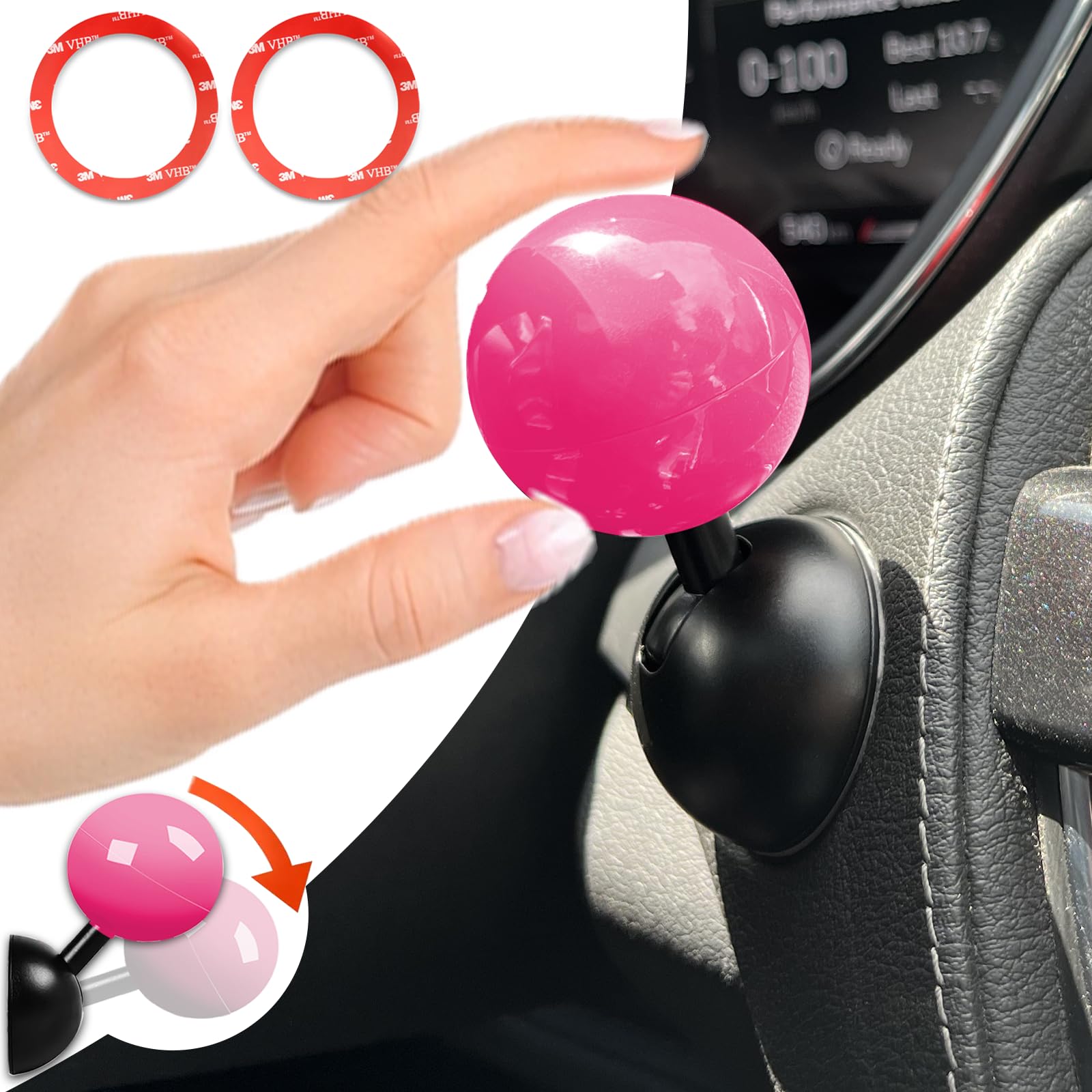 Photo 1 of ?? Tape | Car Joystick Push Start Button Cover, Metal Push to Start Accessories, Car Starter Engine Start Stop Button Cover, Cool Car Accessories Interior Decor Push to Start Button Rocker,Pink