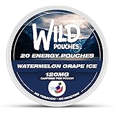 Wild Single 120mg Caffeine Pouches Nicotine Free Watermelon Grape Ice - 20 x Energy Pouches - Caffeine Pouch (Available as Single and 5 Packs)