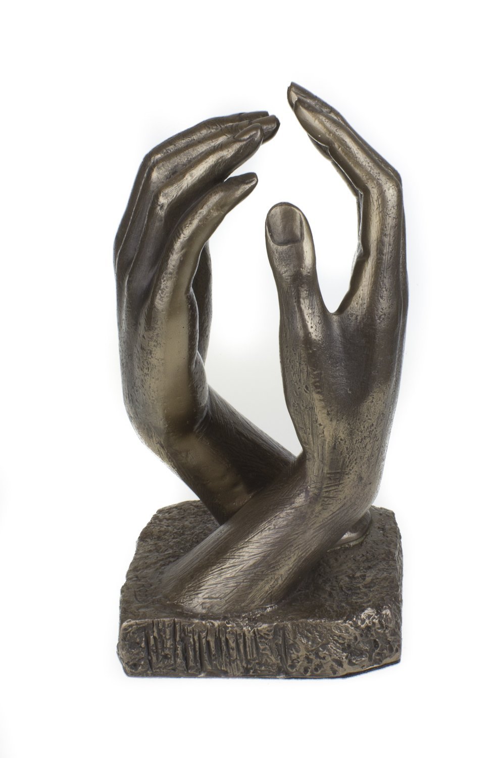 Cold Cast Bronze Hands Romantic Sculpture Inspired by THE CATHEDRAL By Great Sculptor Auguste Rodin, A Great Bronze Anniversary Present or Wedding Gift