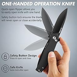 FLISSA Folding Pocket Knife, 4.5" G10 Handle EDC