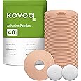 KOVOQ 40-Pack Adhesive Patches for Libre 2 &Lingo, Medtronic Guardian 4 and Insulin Pumps, Waterproof Universal CGM Patches, 2 Reusable Protective Hardshell Covers, Latex-Free and Hypoallergenic (TAN)