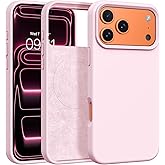 BENTOBEN Magnetic for iPhone 17 Pro Case 6.3", Compatible with Magsafe, Silky Liquid Silicone, Slim Soft Full-Body Shockproof Protective, Women Men Phone Cover for iPhone 17 Pro, Light Pink