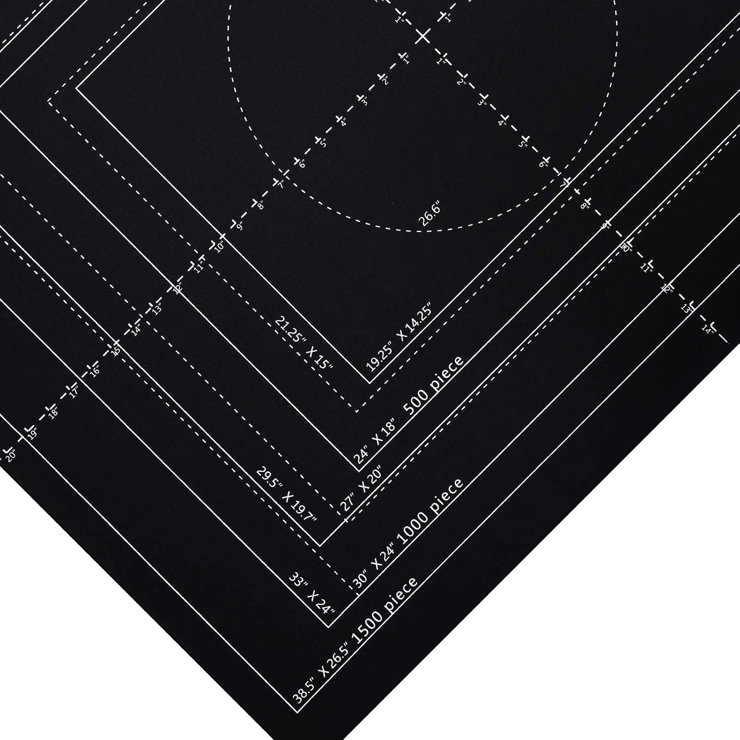 Puzzle Roll Up Mat - Store and Transport Jigsaw Puzzles 500 to 1500 Pieces - 41" x 29" Felt Mat, Inflatable Tube, and 3 Elastic Fasteners,Inflatable Pump (Black): Toys & Games
