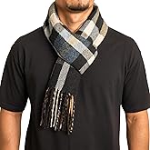 Alpine Swiss Mens Scarf Soft Knit Winter Scarves Plaid Striped or Solid Neck Covering Long Warm Stylish