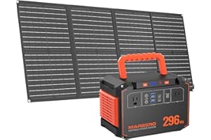 MARBERO 296Wh Solar Generator with Solar Panel Included 300W Portable Power Station with 60W Foldable Panel Set Solar Power Bank with AC Outlets for Camping Home Backup Outdoor Emergency Travel